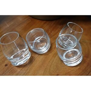 Vintage Famous Grouse Scotch Whiskey Rocking Base Glasses- shot glasses set of 4